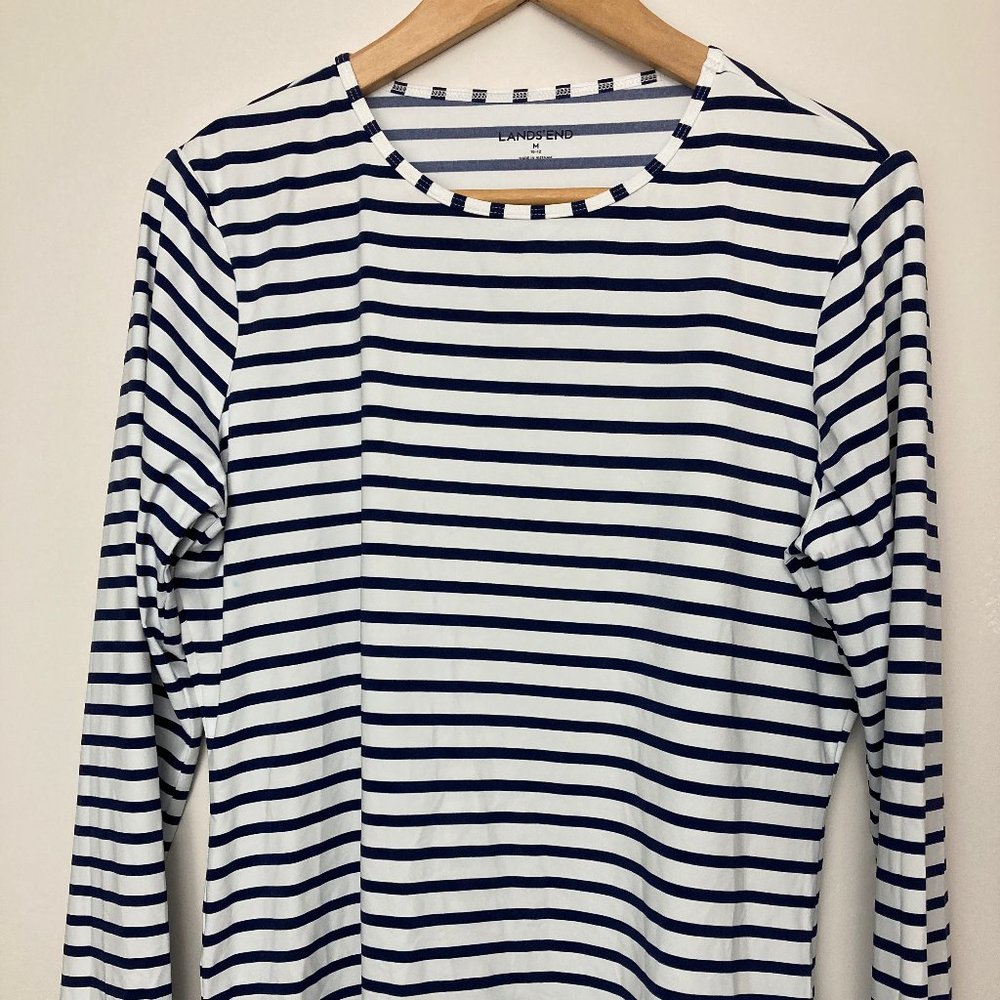 Size Medium, Land's End Stripe Swim Shirt Size Med